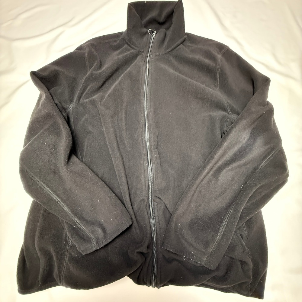 St. John's Bay Full Zip Fleece‎ Jacket Brown Black Minimalist Outdoor Men's M